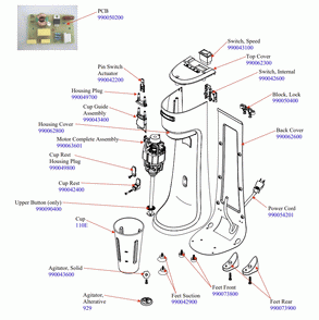 Diagram Diagram and Parts List for HMD200-CCC-C  Hamilton Beach Drink Mixer